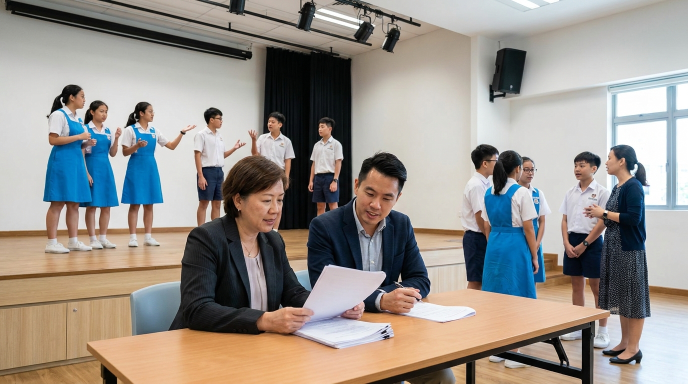 School leader evaluating speech and drama provider credentials.