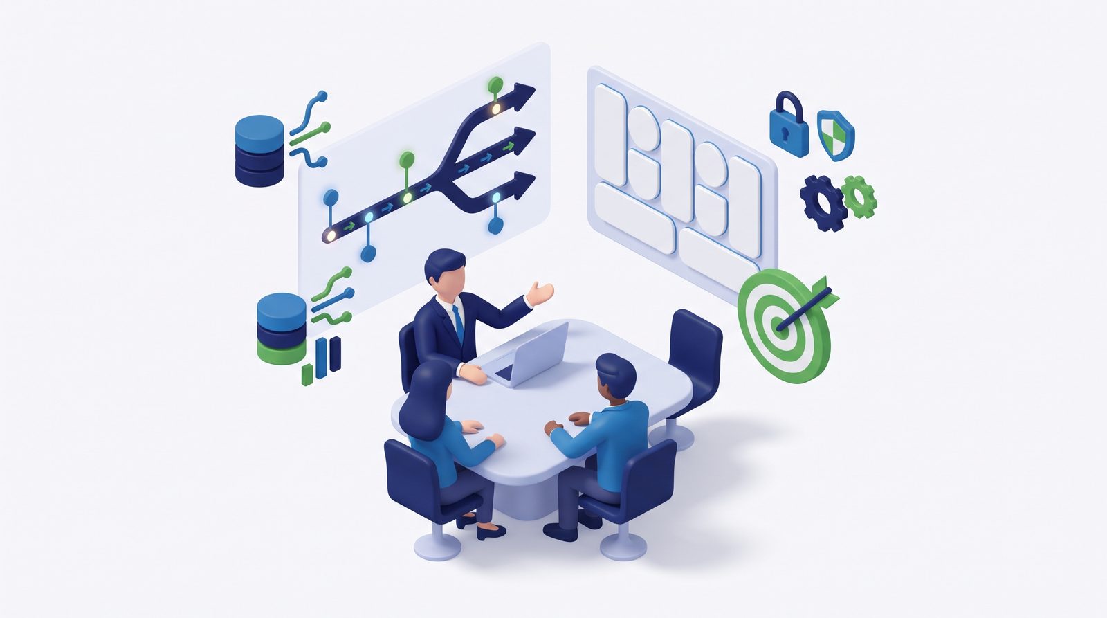 Illustration of leading AI adoption strategy and business models