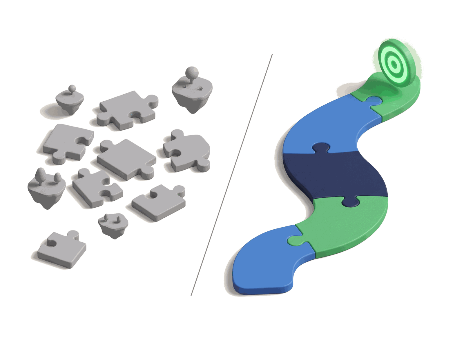 Scattered AI experiments versus a unified AI strategy roadmap