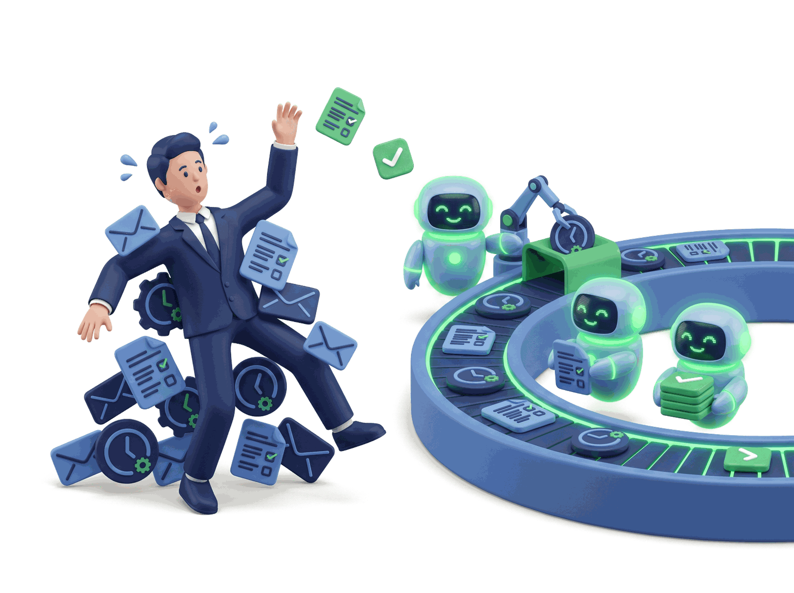 Repetitive manual tasks being taken over by AI agents