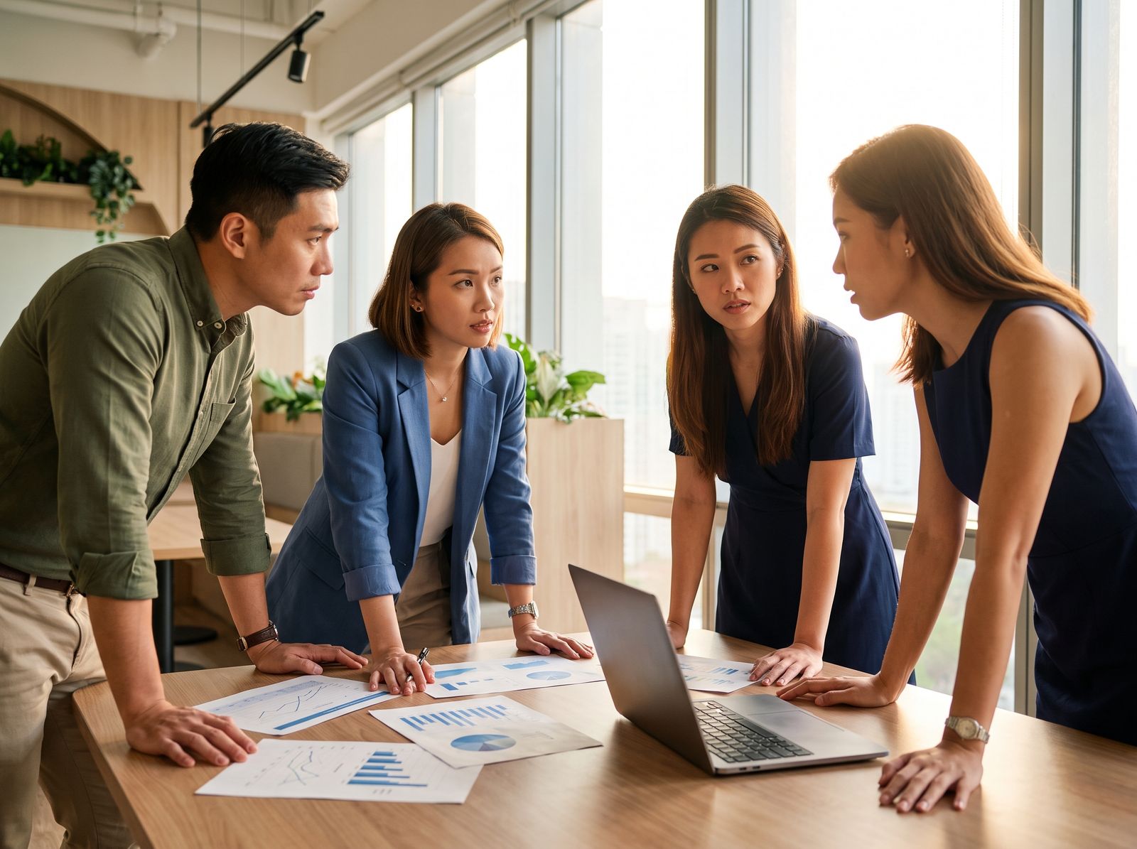 Team applying structured critical thinking to a business decision in Singapore