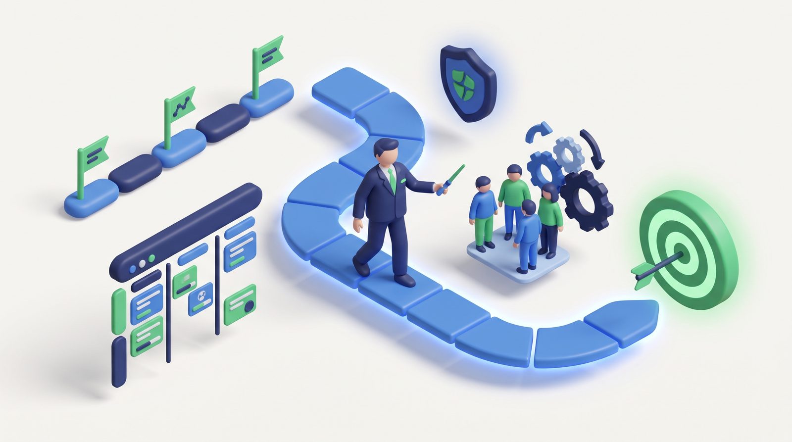 Illustration of planning and executing an AI project roadma