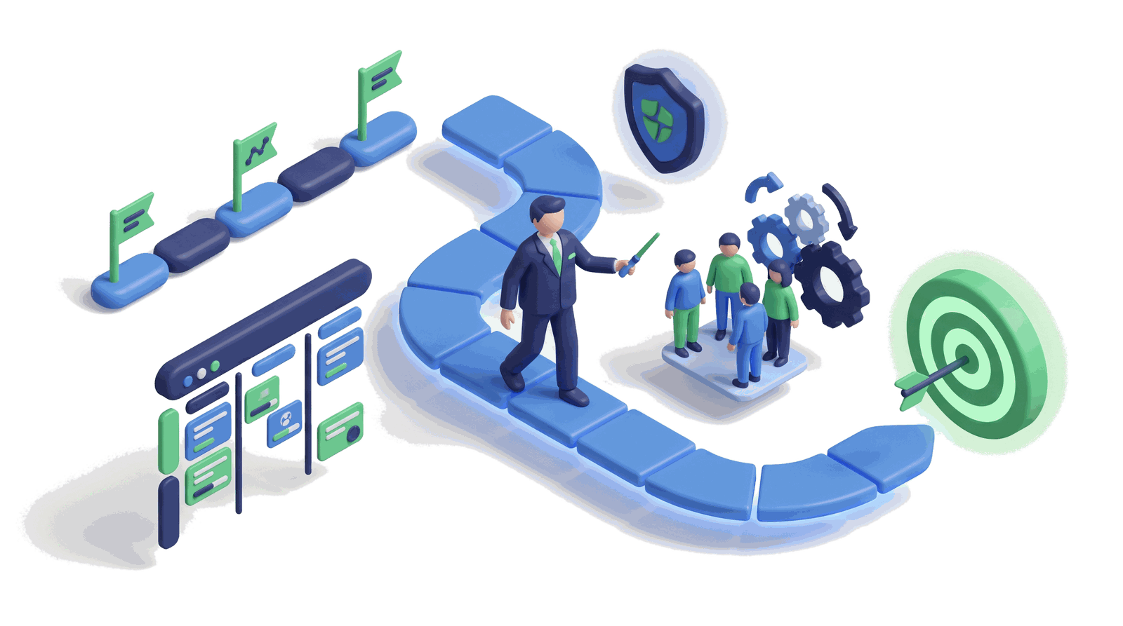 Illustration of planning and executing an AI project roadma