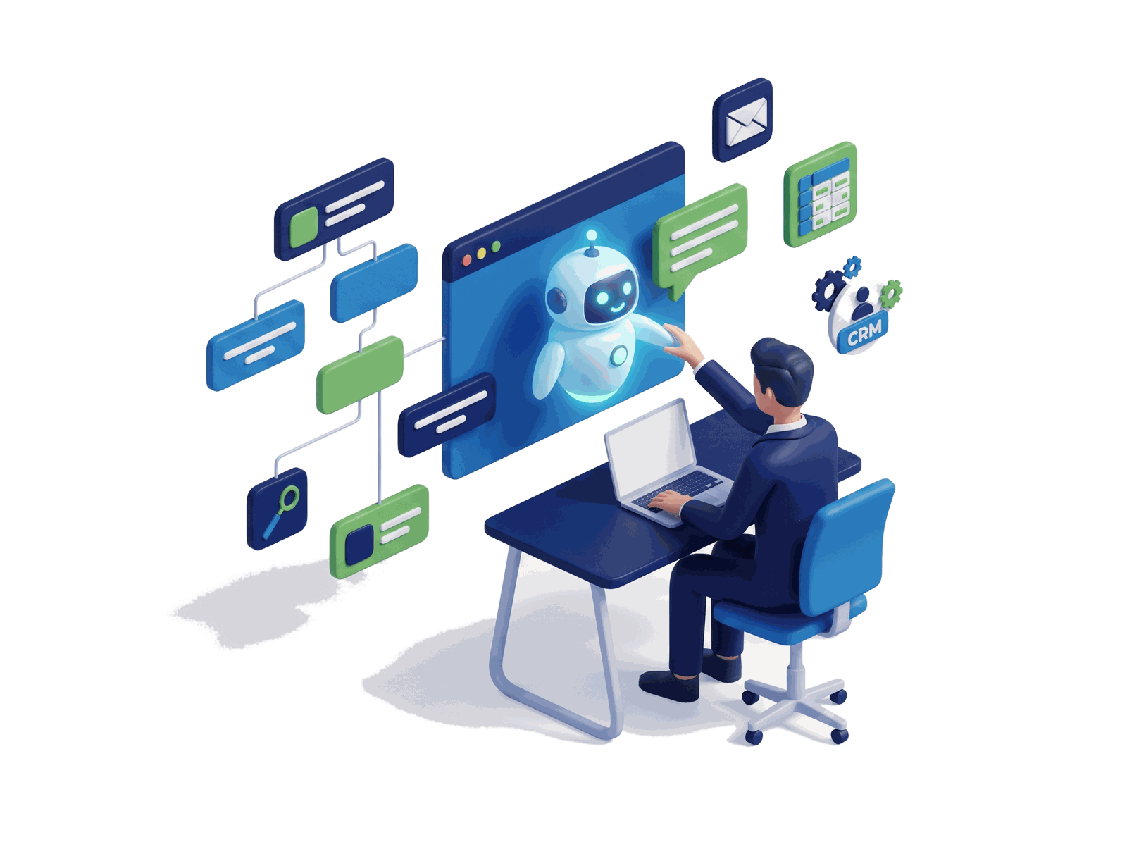 Illustration of building an AI copilot that automates business tasks