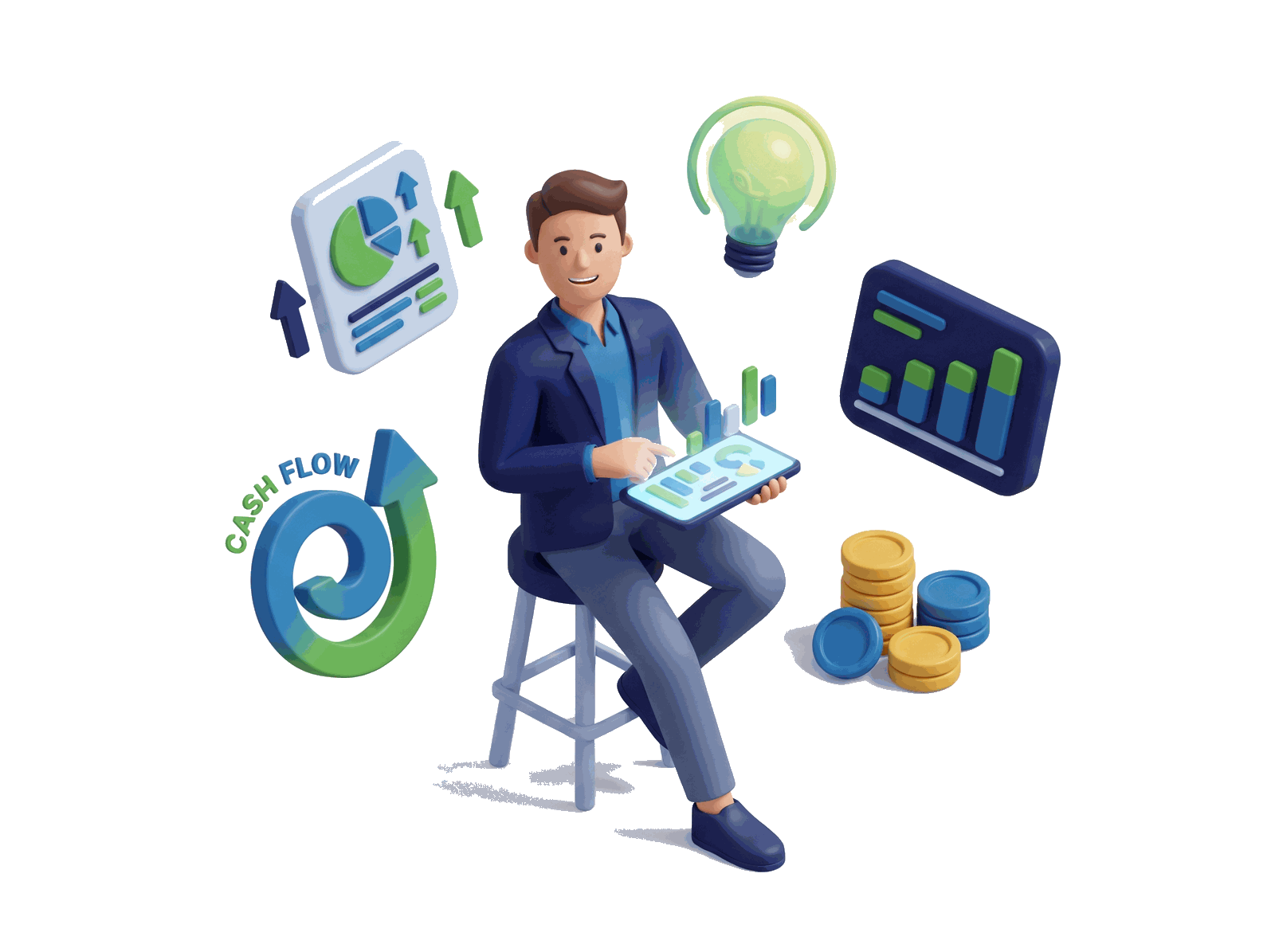 Illustration of a non-finance manager confidently reading business numbers